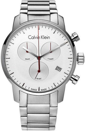 Buy Shop Calvin Klein City Chronograph White Dial Silver Steel Strap Watch for Men - K2G271Z6 USA Online