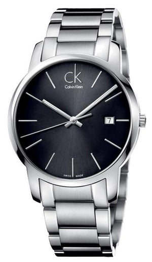 Buy Shop Calvin Klein City Date Black Dial Silver Steel Strap Watch for Men - K2G2G143 USA Online