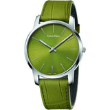 Buy Shop Calvin Klein City Green Dial Green Leather Strap Watch for Men - K2G211WL USA Online