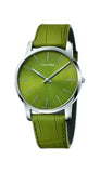 Buy Shop Calvin Klein City Green Dial Green Leather Strap Watch for Men - K2G211WL USA Online
