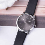 Buy Shop Calvin Klein City Grey Dial Black Leather Strap Watch For Men - K2G21107 USA Online