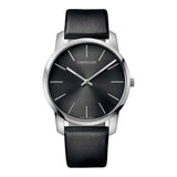 Buy Shop Calvin Klein City Grey Dial Black Leather Strap Watch For Men - K2G21107 USA Online