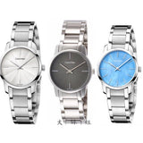 Buy Shop Calvin Klein City Mother of Pearl Blue Dial Silver Steel Strap Watch for Women - K2G2314X USA Online