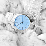 Buy Shop Calvin Klein City Mother of Pearl Blue Dial Silver Steel Strap Watch for Women - K2G2314X USA Online