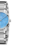 Buy Shop Calvin Klein City Mother of Pearl Blue Dial Silver Steel Strap Watch for Women - K2G2314X USA Online