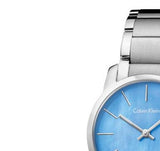 Buy Shop Calvin Klein City Mother of Pearl Blue Dial Silver Steel Strap Watch for Women - K2G2314X USA Online