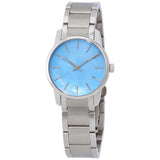 Buy Shop Calvin Klein City Mother of Pearl Blue Dial Silver Steel Strap Watch for Women - K2G2314X USA Online