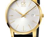 Buy Shop Calvin Klein City Mother of Pearl White Dial Black Leather Strap Watch for Men - K2G2G5C6 USA Online
