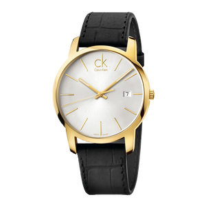 Buy Shop Calvin Klein City Mother of Pearl White Dial Black Leather Strap Watch for Men - K2G2G5C6 USA Online