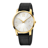 Buy Shop Calvin Klein City Mother of Pearl White Dial Black Leather Strap Watch for Men - K2G2G5C6 USA Online