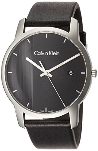 Buy Shop Calvin Klein City Quartz Black Dial Black Leather Strap Watch for Men - K2G2G1C1 USA Online