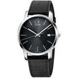 Buy Shop Calvin Klein City Quartz Black Dial Black Leather Strap Watch for Men - K2G2G1C3 USA Online
