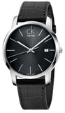 Buy Shop Calvin Klein City Quartz Black Dial Black Leather Strap Watch for Men - K2G2G1C3 USA Online