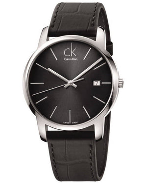 Buy Shop Calvin Klein City Quartz Black Dial Black Leather Strap Watch for Men - K2G2G1C3 USA Online