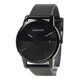 Buy Shop Calvin Klein City Quartz Black Dial Black Leather Strap Watch for Men - K2G2G4C1 USA Online