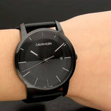 Buy Shop Calvin Klein City Quartz Black Dial Black Leather Strap Watch for Men - K2G2G4CX USA Online