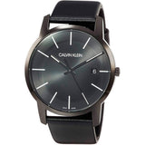 Buy Shop Calvin Klein City Quartz Black Dial Black Leather Strap Watch for Men - K2G2G4CX USA Online