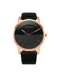 Buy Shop Calvin Klein City Quartz Black Dial Black Leather Strap Watch for Men - K2G2G6CZ USA Online