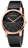 Buy Shop Calvin Klein City Quartz Black Dial Black Leather Strap Watch for Men - K2G2G6CZ USA Online