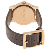 Buy Shop Calvin Klein City White & Gold Dial Brown Leather Strap Watch For Women - K2G23620 USA Online