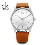 Buy Shop Calvin Klein City Quartz White Dial Light Brown Leather Strap Watch For Men - K2G21138 USA Online