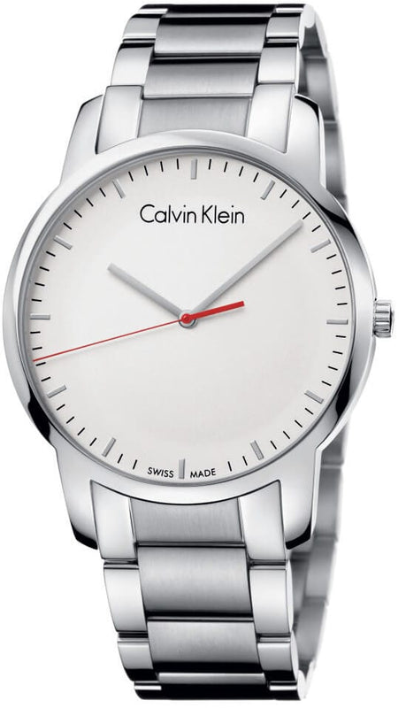 Buy Shop Calvin Klein City Quartz White Dial Silver Steel Strap Watch for Men - K2G2G1Z6 USA Online