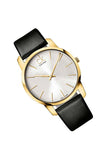 Buy Shop Calvin Klein City Silver Dial Black Leather Strap Watch for Men - K2G21520 USA Online