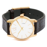 Buy Shop Calvin Klein City Silver Dial Black Leather Strap Watch for Men - K2G21520 USA Online