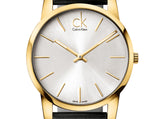 Buy Shop Calvin Klein City Silver Dial Black Leather Strap Watch for Men - K2G21520 USA Online