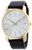 Buy Shop Calvin Klein City Silver Dial Black Leather Strap Watch for Men - K2G21520 USA Online