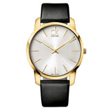 Buy Shop Calvin Klein City Silver Dial Black Leather Strap Watch for Men - K2G21520 USA Online