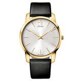 Buy Shop Calvin Klein City Silver Dial Black Leather Strap Watch for Men - K2G21520 USA Online