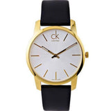 Buy Shop Calvin Klein City Silver Dial Black Leather Strap Watch For Men - K2G21520 USA Online