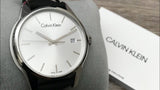 Buy Shop Calvin Klein City Silver Dial Black Leather Strap Watch For Women - K2G231C6 USA Online