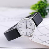 Buy Shop Calvin Klein City Silver Dial Black Leather Strap Watch For Women - K2G231C6 USA Online