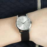 Buy Shop Calvin Klein City Silver Dial Black Leather Strap Watch For Women - K2G231C6 USA Online
