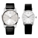 Buy Shop Calvin Klein City Silver Dial Black Leather Strap Watch For Women - K2G231C6 USA Online