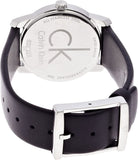 Buy Shop Calvin Klein City Silver Dial Black Leather Strap Watch For Women - K2G231C6 USA Online