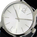 Buy Shop Calvin Klein City Silver Dial Black Leather Strap Watch For Women - K2G231C6 USA Online