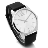 Buy Shop Calvin Klein City Silver Dial Black Leather Strap Watch For Women - K2G231C6 USA Online