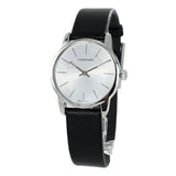 Buy Shop Calvin Klein City Silver Dial Black Leather Strap Watch For Women - K2G231C6 USA Online
