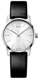 Buy Shop Calvin Klein City Silver Dial Black Leather Strap Watch For Women - K2G231C6 USA Online