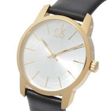 Buy Shop Calvin Klein City Silver Dial Black Leather Strap Watch For Women - K2G23520 USA Online
