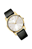 Buy Shop Calvin Klein City Silver Dial Black Leather Strap Watch For Women - K2G23520 USA Online