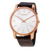 Buy Shop Calvin Klein City Silver Dial Brown Leather Strap Watch For Men - K2G21629 USA Online