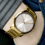 Buy Shop Calvin Klein City Silver Dial Gold Steel Strap Watch for Men - K2G21546 USA Online