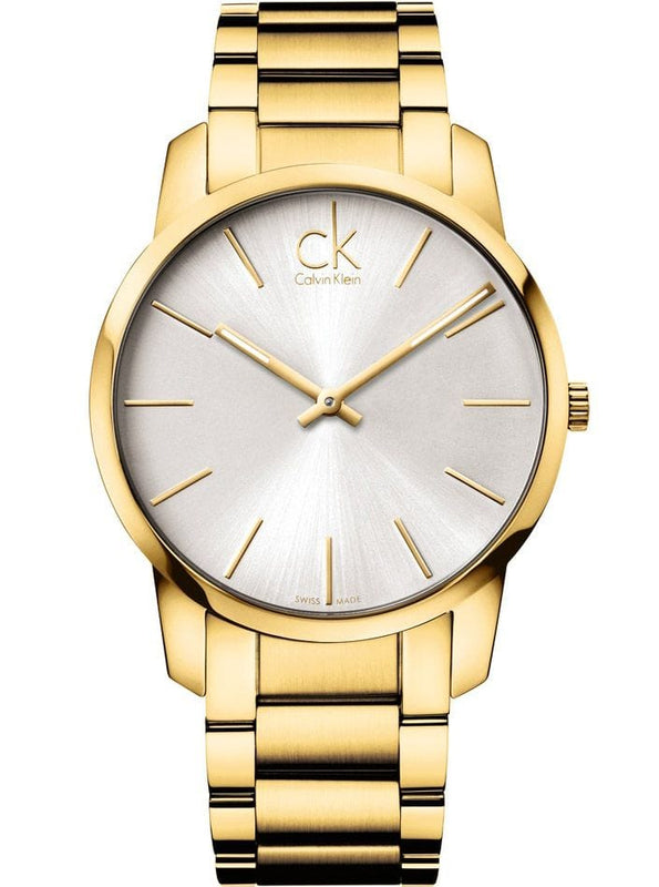 Buy Shop Calvin Klein City Silver Dial Gold Steel Strap Watch for Men - K2G21546 USA Online