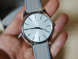 Buy Shop Calvin Klein City Silver Dial Grey Leather Strap Watch for Men - K2G211Q4 USA Online