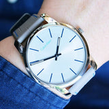 Buy Shop Calvin Klein City Silver Dial Grey Leather Strap Watch for Men - K2G211Q4 USA Online