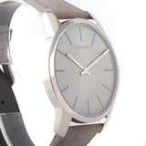 Buy Shop Calvin Klein City Silver Dial Grey Leather Strap Watch for Men - K2G211Q4 USA Online